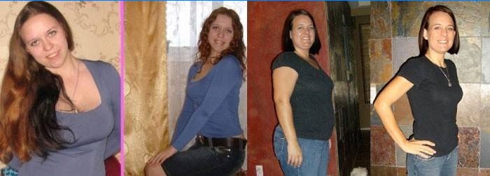 Foton av de som tappade vikt på Protasov-dieten