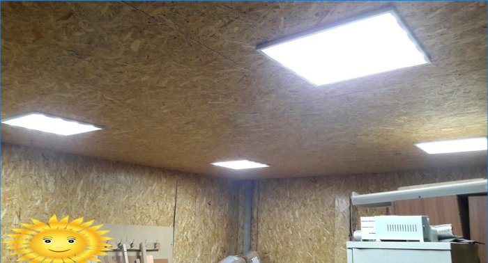 LED-taklampor i garaget