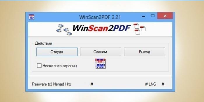 WinScan2PDF-verktygsfönstret