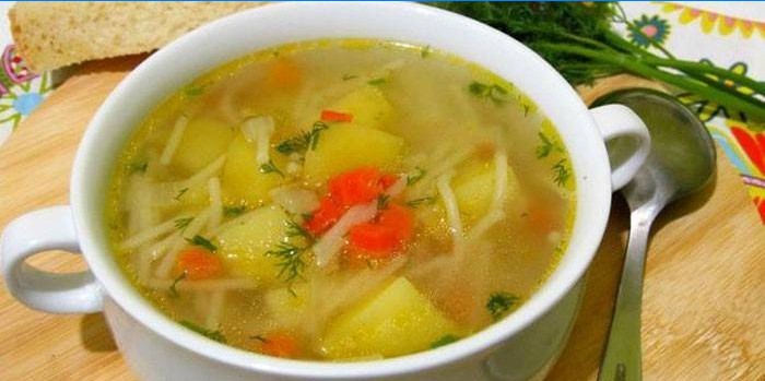 En skål med soppa