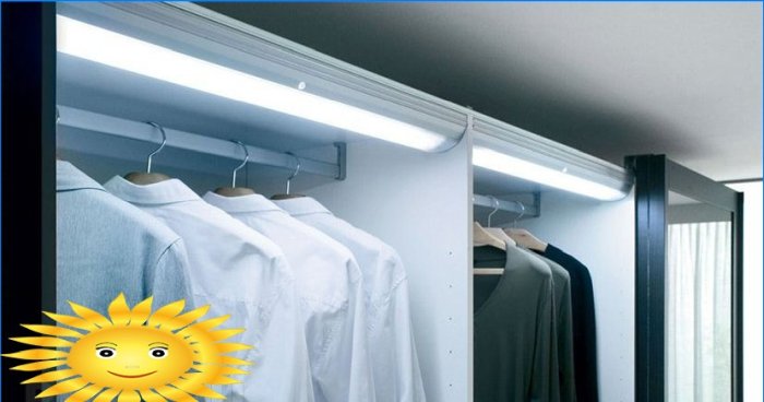 Belysning av garderoben