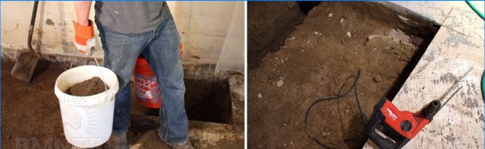 Gräva ett hål för en källare