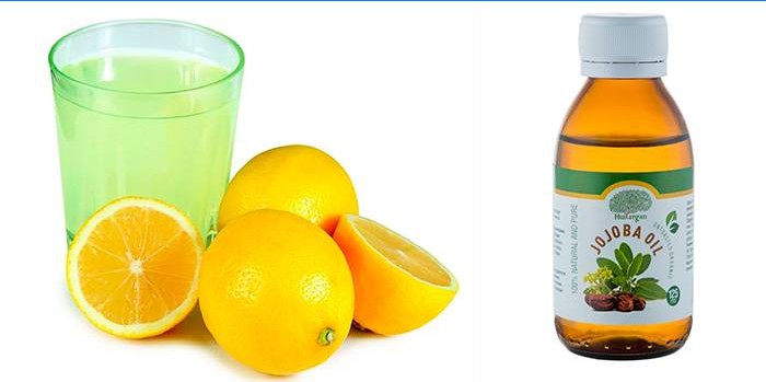 Citronsaft och jojobaolja
