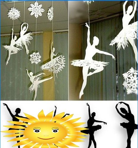 Flygande snöflingor ballerinor