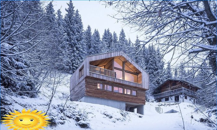 Ovanliga alpina hus - vinterfotosamling