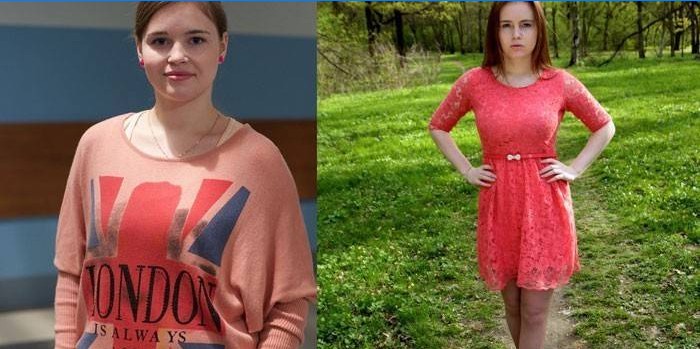 Polina Grents före och efter att ha gått ner i vikt