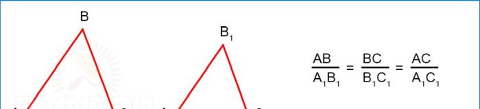 Likheter mellan trianglar på tre sidor