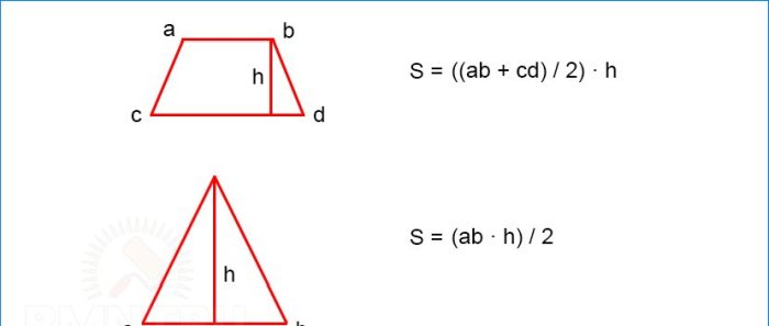 Arean av en trapezoid och en triangel