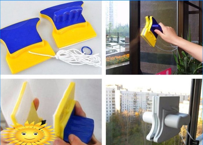 Magnetborstar för rengöring av fönster