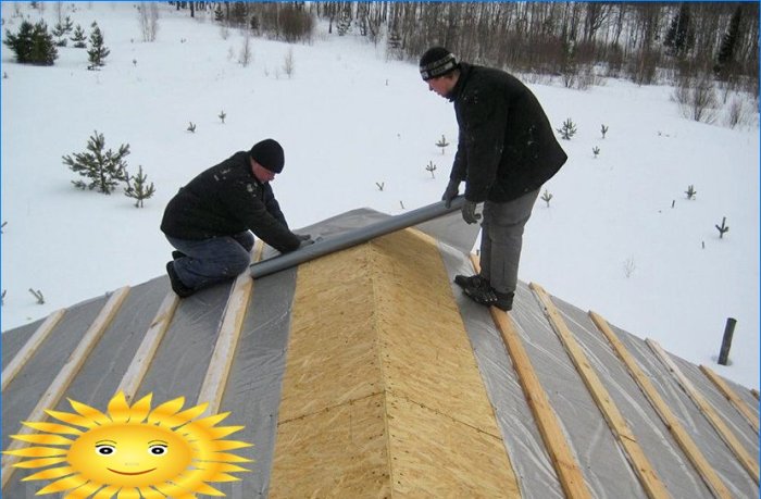Arrangemang av taket på vintern