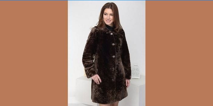 Brown Mouton Fur Coat