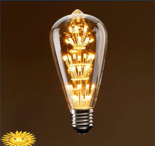 Retro lampor: fördelar, nackdelar, exempel
