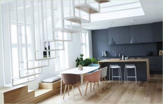 Köket i en lyxig lägenhet i Norge