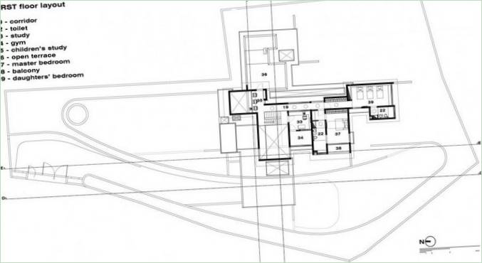 Planlösningar för Residence Running Wall av LIJO RENY architects