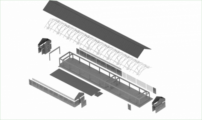 Schematisk byggplan för Khmeresque-templet