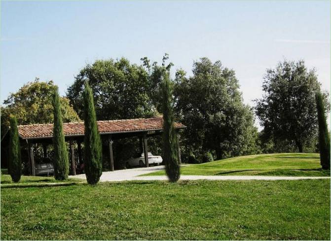 Parkeringsplats för villa Casa Bramasole i Italien